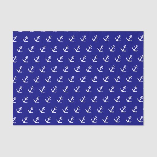 Papier Mousseline Motif d'Ancre bleu marine (Recto)
