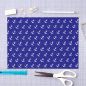 Papier Mousseline Motif d'Ancre bleu marine (Artisanat)