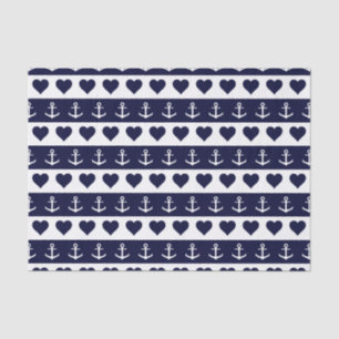 Papier Mousseline Motif d'Ancre et de coeur sur l'arrière - plan