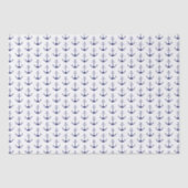 Papier Mousseline Motif d'ancre marine bleu blanc (Recto)