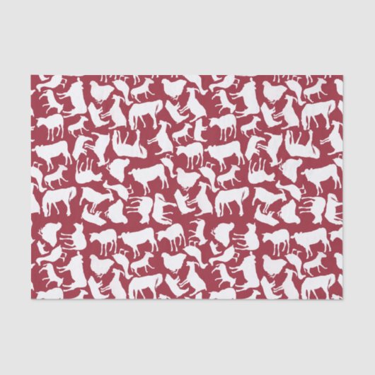 Papier Mousseline Motif d'animaux de ferme (Recto)