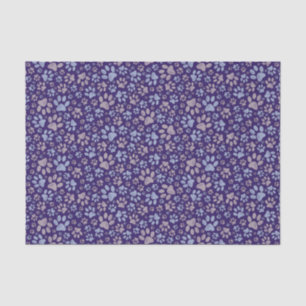 Papier Mousseline Motif d'animaux Empreintes de pattes en violet et