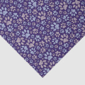 Papier Mousseline Motif d'animaux Empreintes de pattes en violet et  (Détail)
