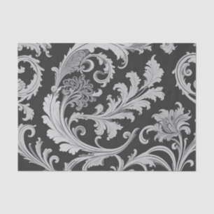 Papier Mousseline Motif d'antiquités Monochrome Fleur