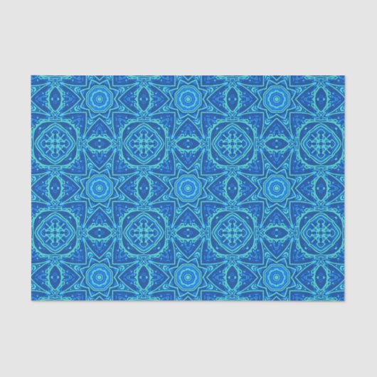 Papier Mousseline Motif d'aquarelle Abstrait - Denim Blue (Recto)