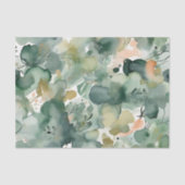 Papier Mousseline Motif d'aquarelle Abstrait Sage Green (Recto)
