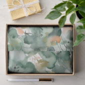 Papier Mousseline Motif d'aquarelle Abstrait Sage Green (Cadeau)