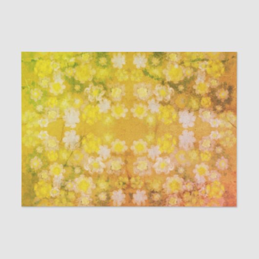 Papier Mousseline Motif d'aquarelle Abstraite rétro (Recto)