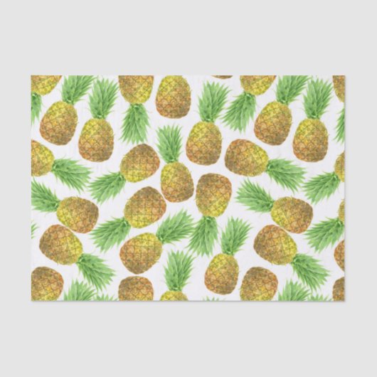 Papier Mousseline Motif d'aquarelle ananas (Recto)