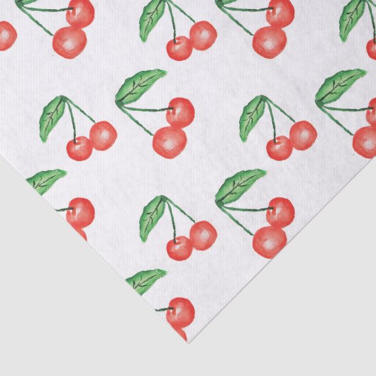 Papier Mousseline Motif d'aquarelle de cerises (Détail)