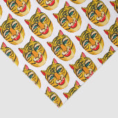 Papier Mousseline Motif d'aquarelle de tigre riant (Détail)