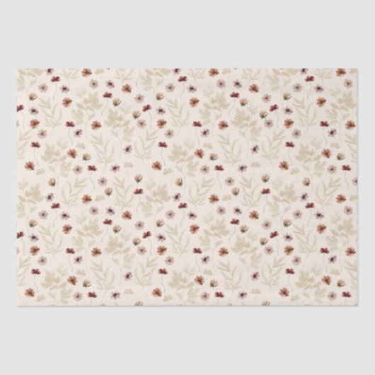 Papier Mousseline Motif d'aquarelle en fleur minuscule (Recto)