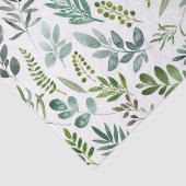 Papier Mousseline Motif d'aquarelle Feuille vert botanique  (Détail)