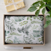 Papier Mousseline Motif d'aquarelle Feuille vert botanique  (Cadeau)