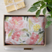 Papier Mousseline Motif d'aquarelle fleurie vive (Cadeau)