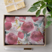 Papier Mousseline Motif d'aquarelle florale de Marsala Boho de Bourg (Cadeau)