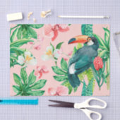 Papier Mousseline motif d'aquarelle florale des oiseaux tropicaux d' (Artisanat)