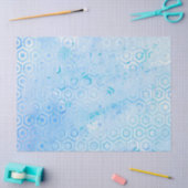 Papier Mousseline Motif d'aquarelle moderne Blue Hexagon Honeycomb (Artisanat)