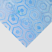 Papier Mousseline Motif d'aquarelle moderne Blue Hexagon Honeycomb (Détail)