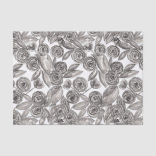 Papier Mousseline Motif d'aquarelle moderne noir blanc