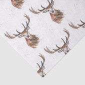Papier Mousseline Motif d'aquarelle Noël cerf Bois Brown (Détail)