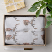 Papier Mousseline Motif d'aquarelle Noël cerf Bois Brown (Cadeau)