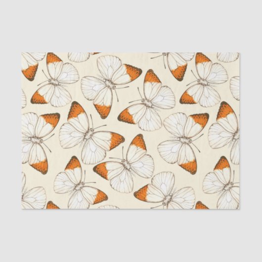 Papier Mousseline Motif d'aquarelle papillons (Recto)