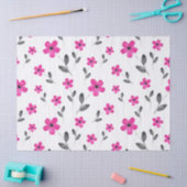 Papier Mousseline Motif d'aquarelle rose chaud cinq pétales (Artisanat)