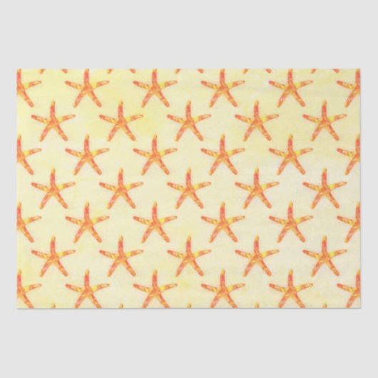 Papier Mousseline Motif d'aquarelle Starfish (Recto)