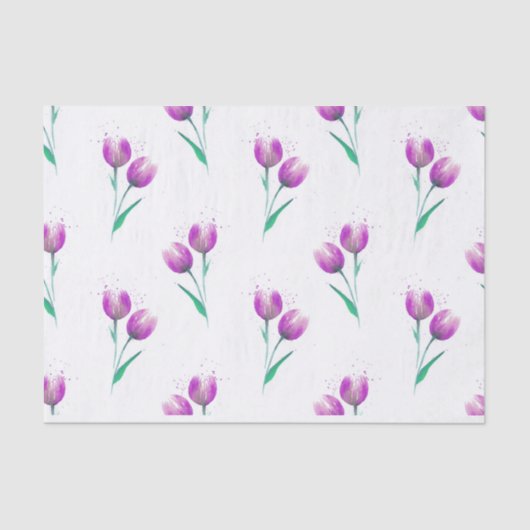 Papier Mousseline Motif d'aquarelle violet rose (Recto)