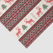 Papier Mousseline Motif d'arbre de Noël de rennes nues | Vacances (Détail)