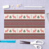 Papier Mousseline Motif d'arbre de Noël de rennes nues | Vacances (Artisanat)