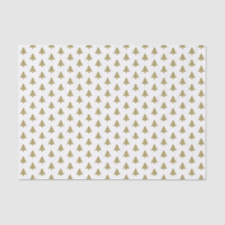 Papier Mousseline Motif d'arbre de Noël noir blanc et or