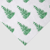 Papier Mousseline Motif d'arbre de pin aquarelle vert (Détail)