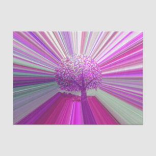Papier Mousseline Motif d'arbre rayé, rose vif violet