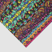 Papier Mousseline Motif d'art Abstrait hypnotique coloré (Détail)