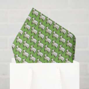 Papier Mousseline Motif D'Art De Pixel De Mouton Blanc Laineux