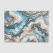 Papier Mousseline Motif d'art en marbre bleu Turquoise foncé (Recto)