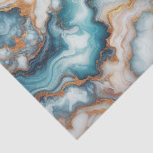 Papier Mousseline Motif d'art en marbre bleu Turquoise foncé (Détail)