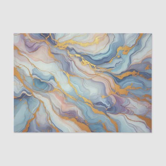 Papier Mousseline Motif d'art en marbre bleu violet rose (Recto)