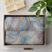 Papier Mousseline Motif d'art en marbre bleu violet rose (Cadeau)