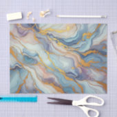 Papier Mousseline Motif d'art en marbre bleu violet rose (Artisanat)