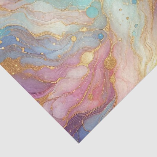 Papier Mousseline Motif d'art en marbre rose violet Turquoise Aqua B (Détail)