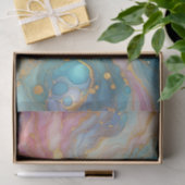 Papier Mousseline Motif d'art en marbre rose violet Turquoise Aqua B (Cadeau)