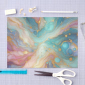 Papier Mousseline Motif d'art en marbre rose violet Turquoise Aqua B (Artisanat)
