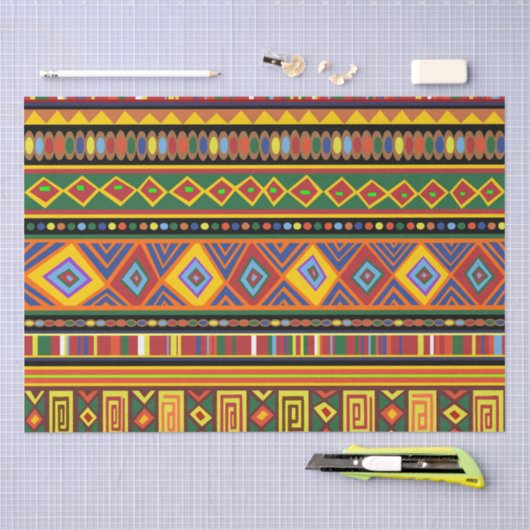 Papier Mousseline Motif d'art ethnique en Afrique (Artisanat)