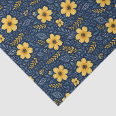 Papier Mousseline Motif d'art floral méditerranéen élégant (Détail)