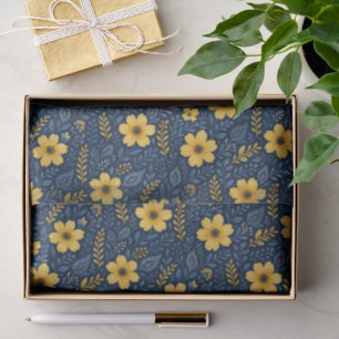 Papier Mousseline Motif d'art floral méditerranéen élégant