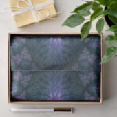 Papier Mousseline motif d'art fractal 3D Turquoise violet rose (Cadeau)