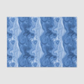 Papier Mousseline Motif d'art marbré Azure Cobalt Blue White Agate (Recto)
